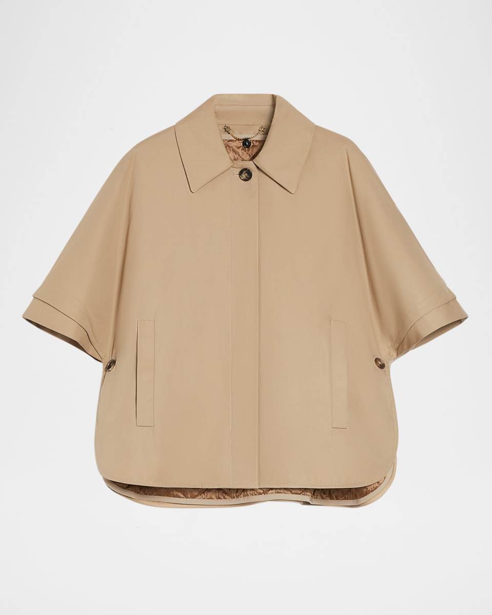 Gabardine Cotton Button-Front Cap